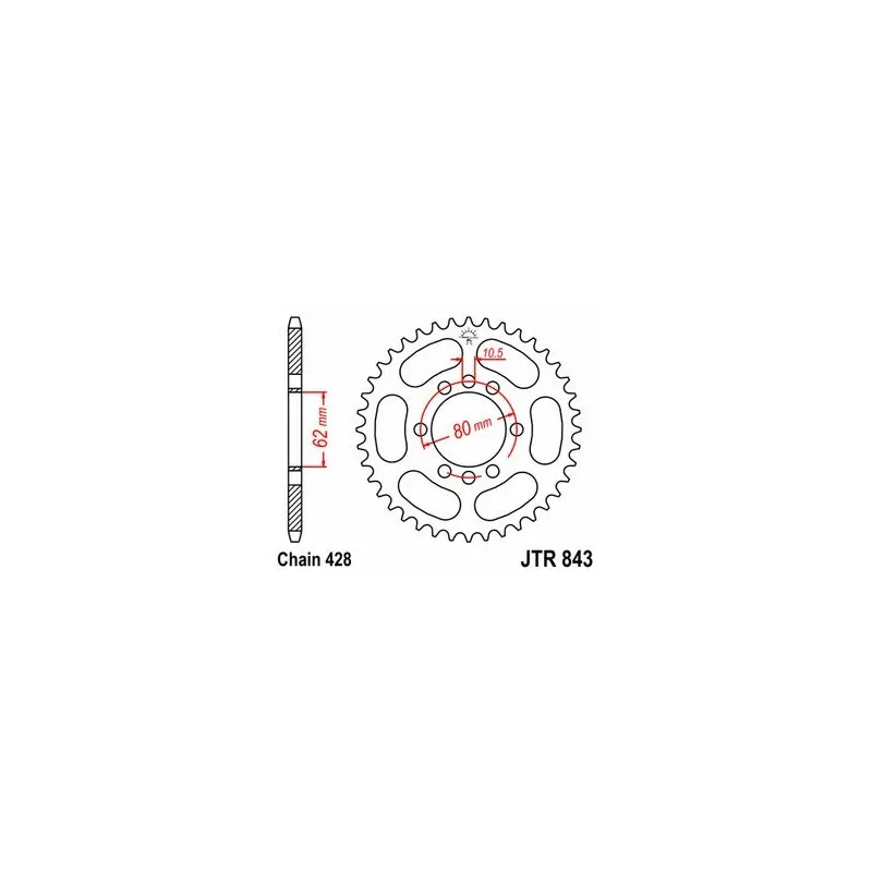 Couronne JT SPROCKETS 50 dents acier pas 428 type 843