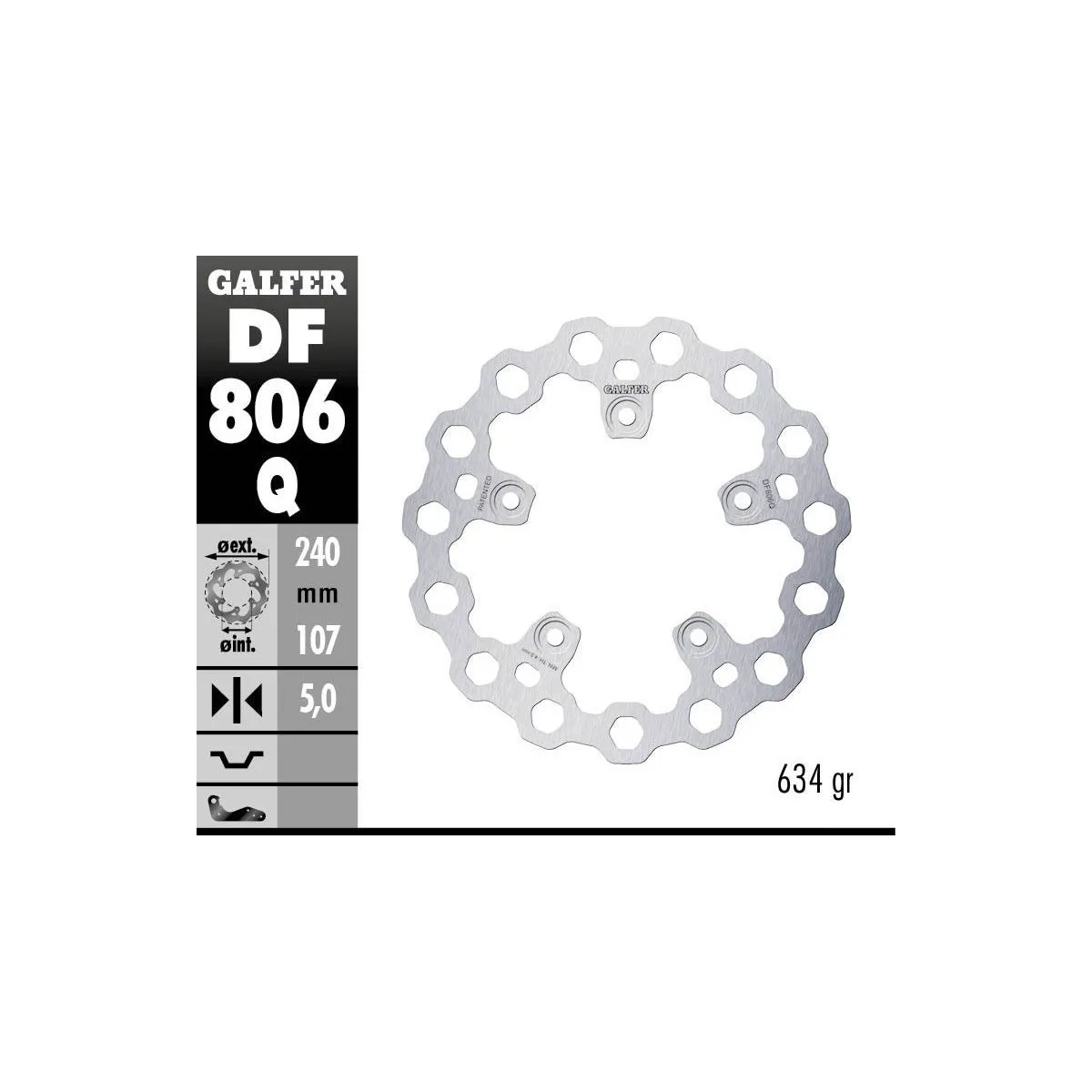 Disque de frein arrière fixe GALFER CUBIQ - 240 mm - KTM 790 DUKE