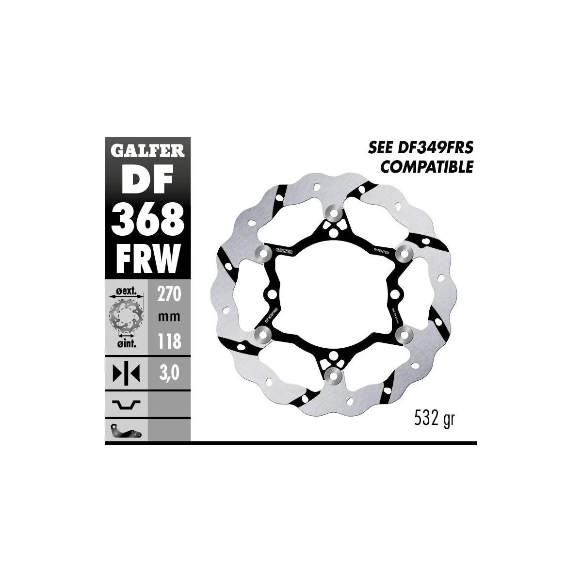 Disque de frein avant flottant Wave GALFER- 270 mm- SUZUKI RM-Z / RMX-Z 250 / 450