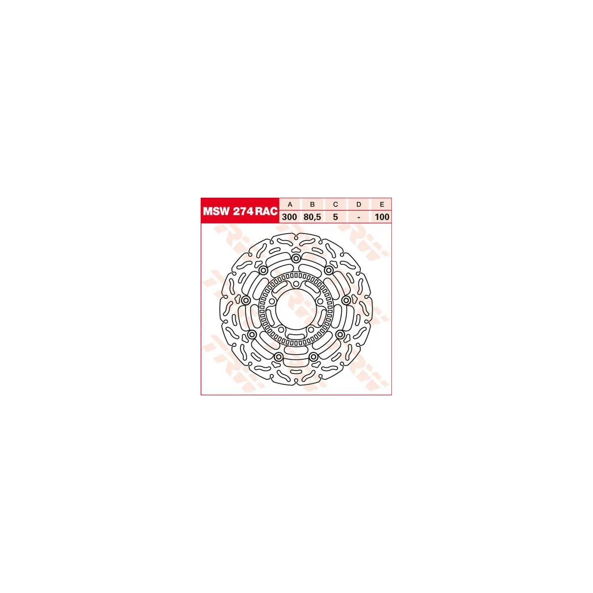 Disque de frein flottant RAC series TRW diamètre 300 mm
