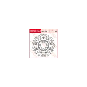 Disque de frein flottant RAC series TRW diamètre 300 mm