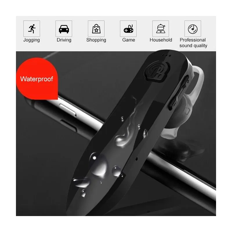Ecouteurs Bluetooth Sport Sans Fil Longue Autonomie Or