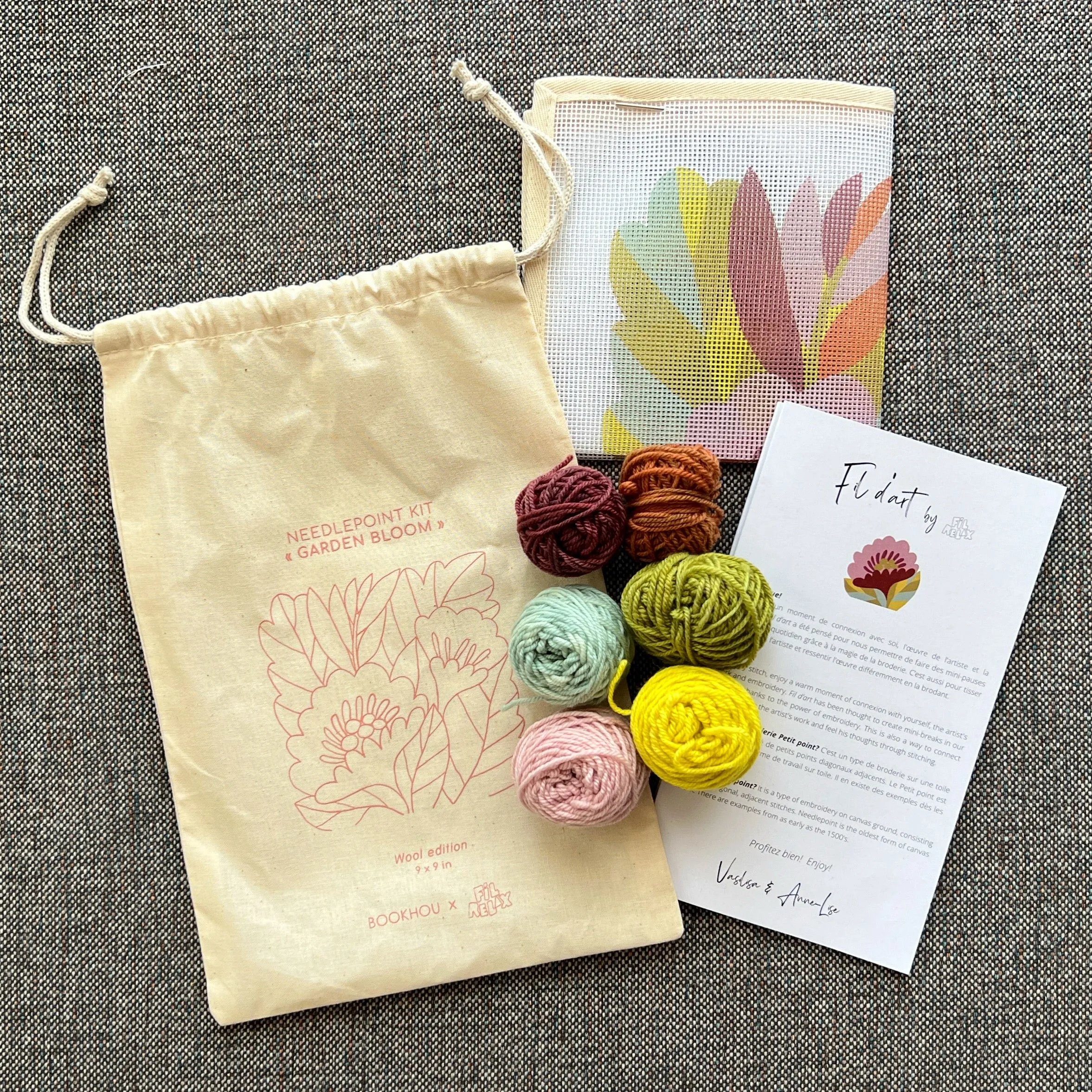 Ensemble de broderie Garden Bloom - FIL RELAX x BOOKHOU