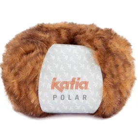 Fil  fourrure, col 103 camel  noir, polar katia