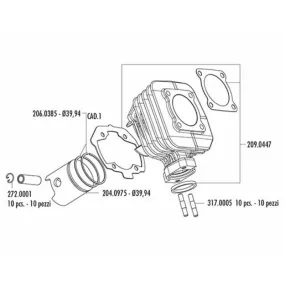 Haut moteur POLINI Ø40mm Moteur PEUGEOT LUDIX AC