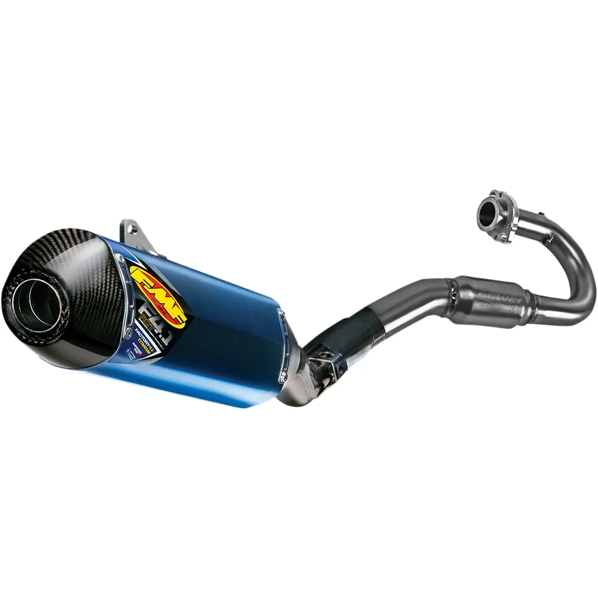 Ligne complète Silencieux FMF 4.1 FACTORY RCT Bleu ano/carbone et Collecteur POWERBOMB Inox YAMAHA YFZ 450R 2009-2017