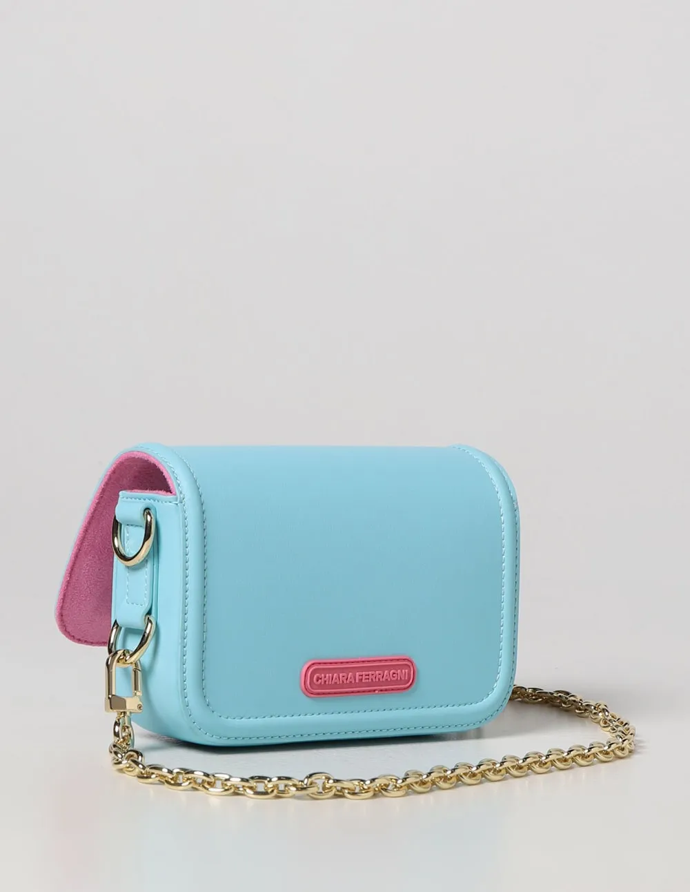 Mini Bolso Chiara Ferragni con Logo Azul Mujer 18 x 10 x  5