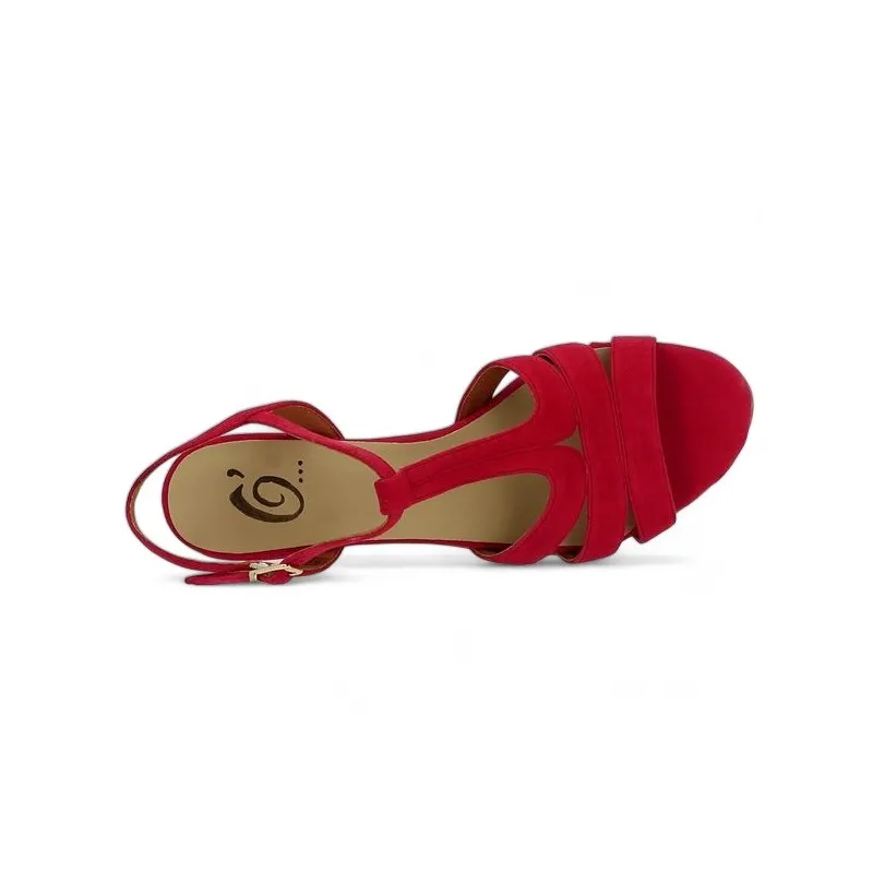 Nu-pieds rouge chic petit talon BRENDA