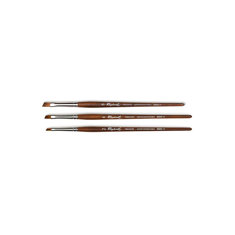 Pinceau synthétique aquarelle Précision manche court biseauté