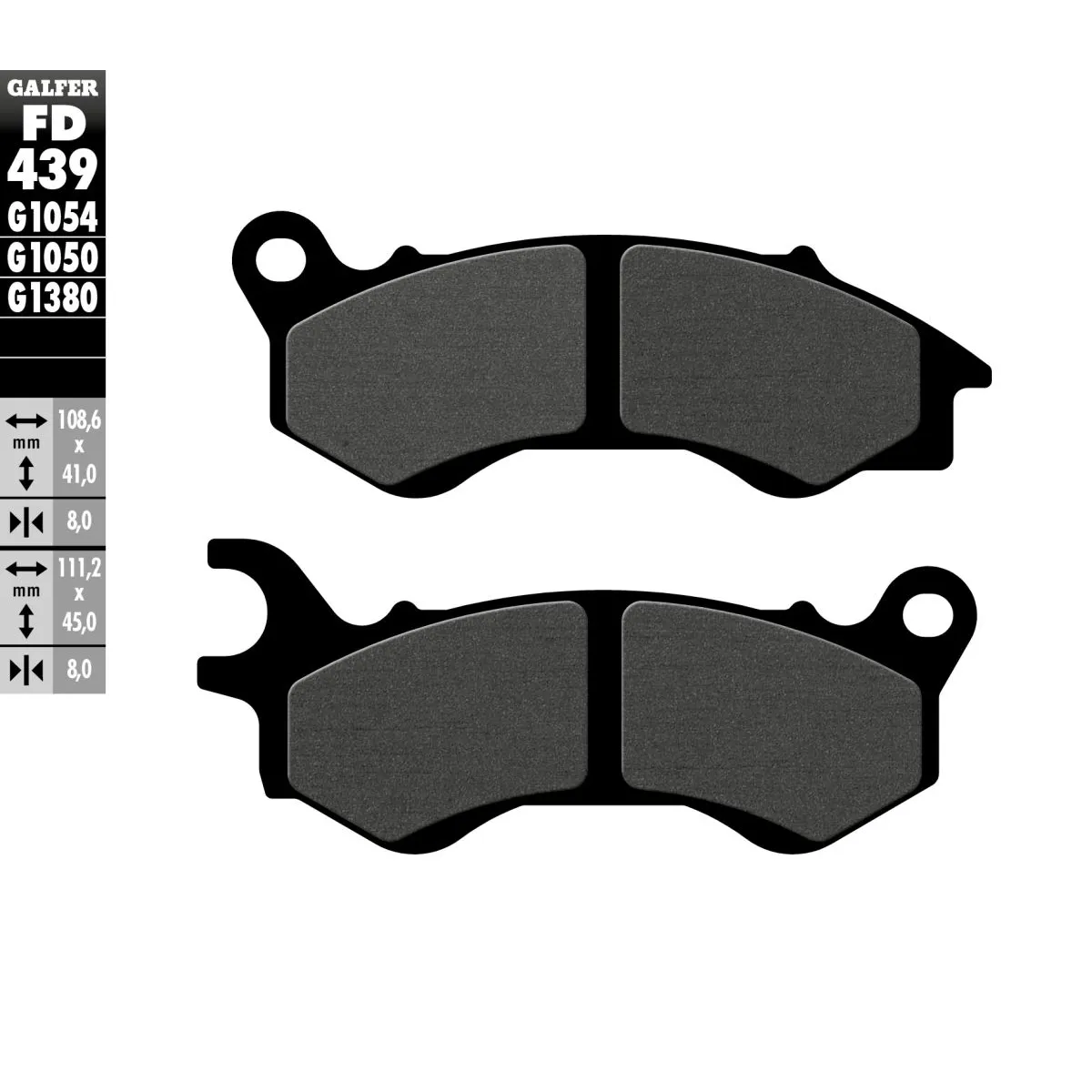 Plaquettes de frein GALFER - G1050SEMI METAL FD439