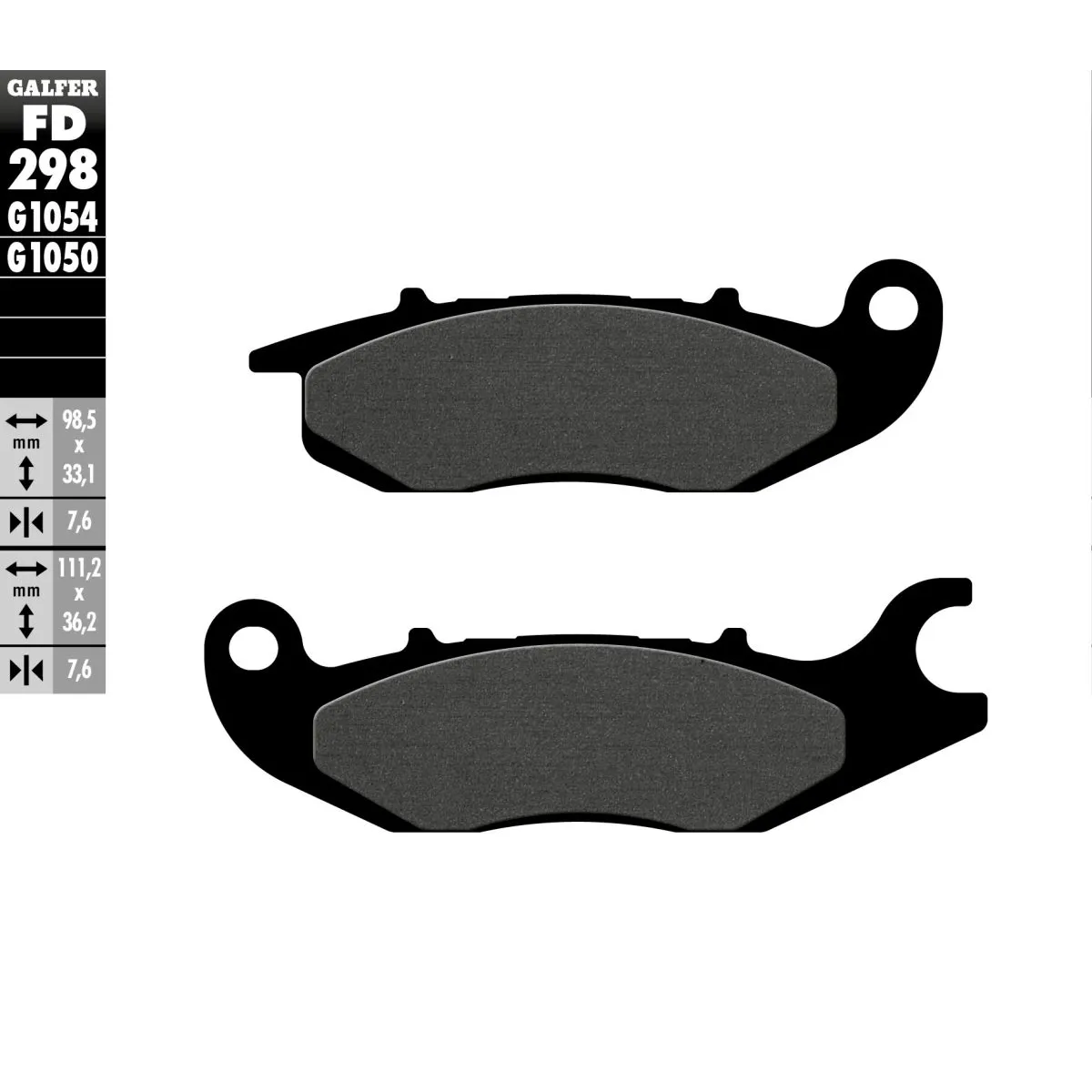 Plaquettes de frein GALFER - G1054 ORGANIQUE SEMI METAL FD298