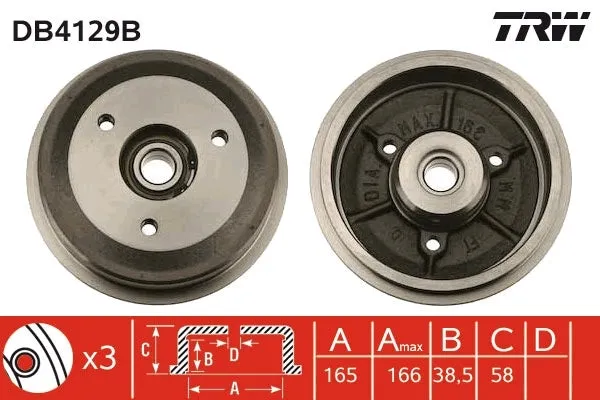 Tambour de frein TRW DB4129B 