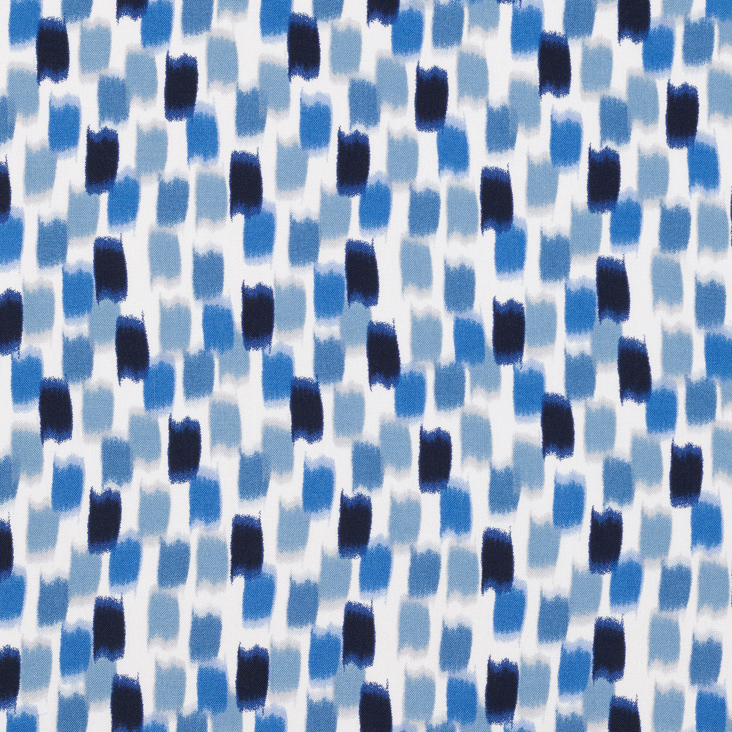 Tissu en viscose Coups de pinceau – blanc/bleu roi